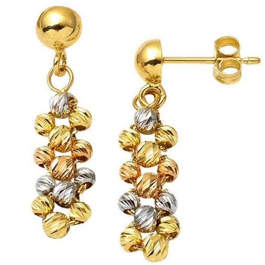 GOLD EARRING - Colourful Multiple Dorika Drop