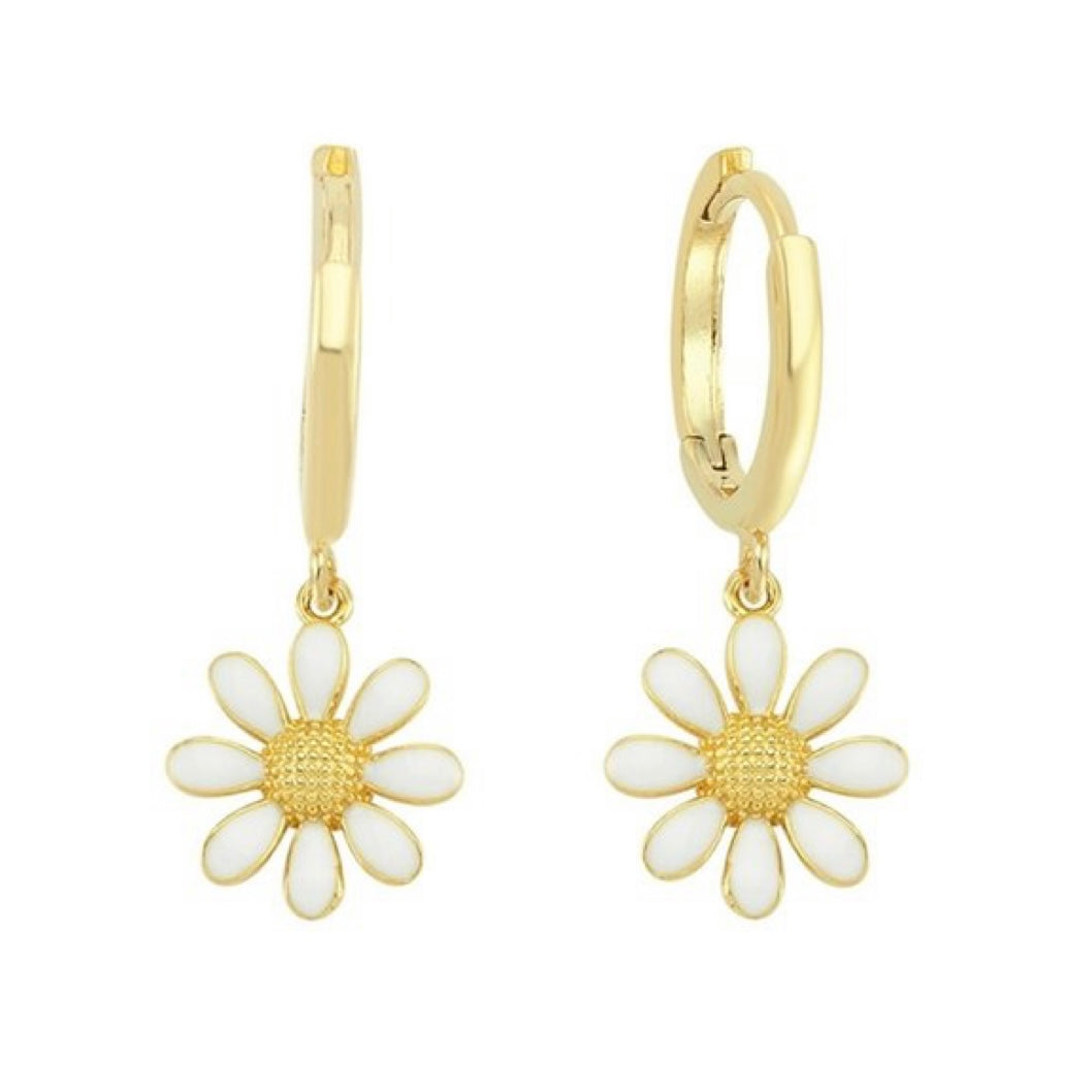 GOLD EARRING - Daisy Hoop Drop