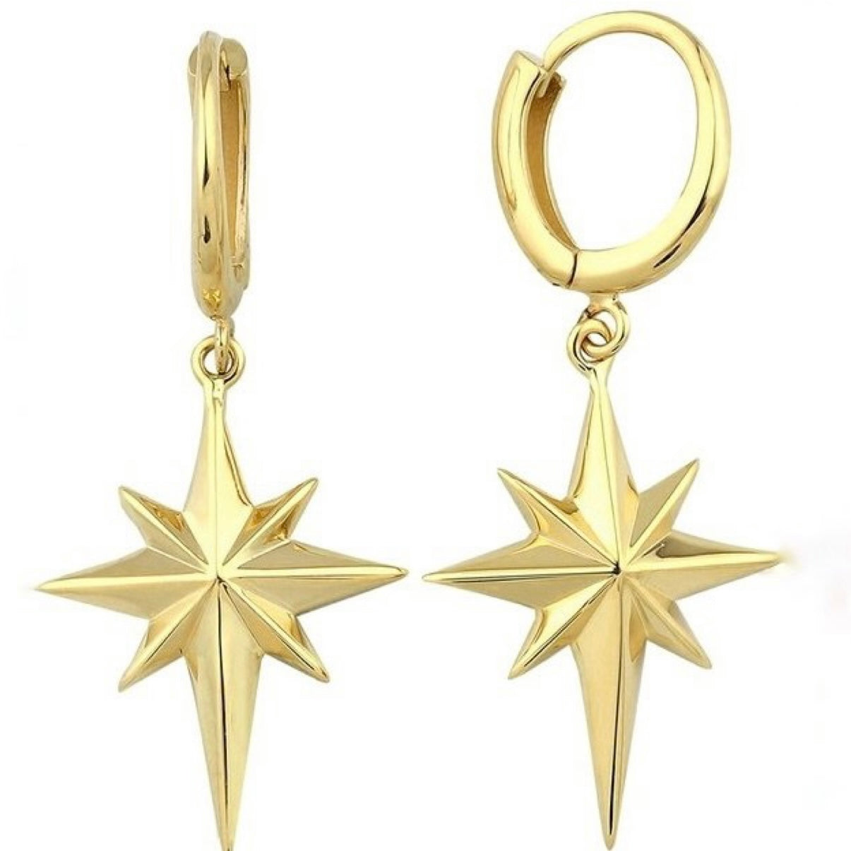 GOLD EARRING - North Star Hoop Drop