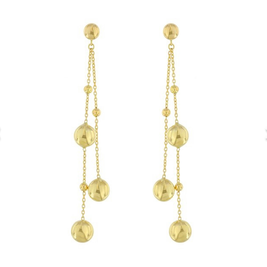 GOLD EARRING - Seven Ball Drop