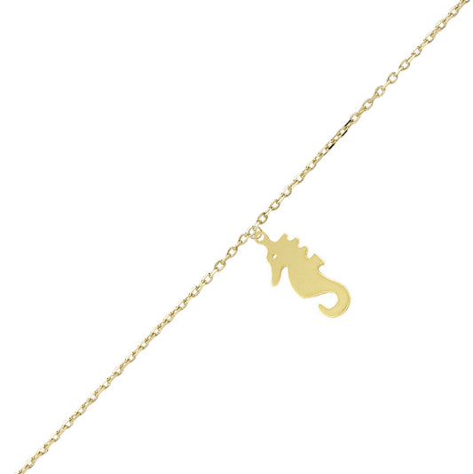 14K Gold Anklet-Sea Horse Gold Anklet