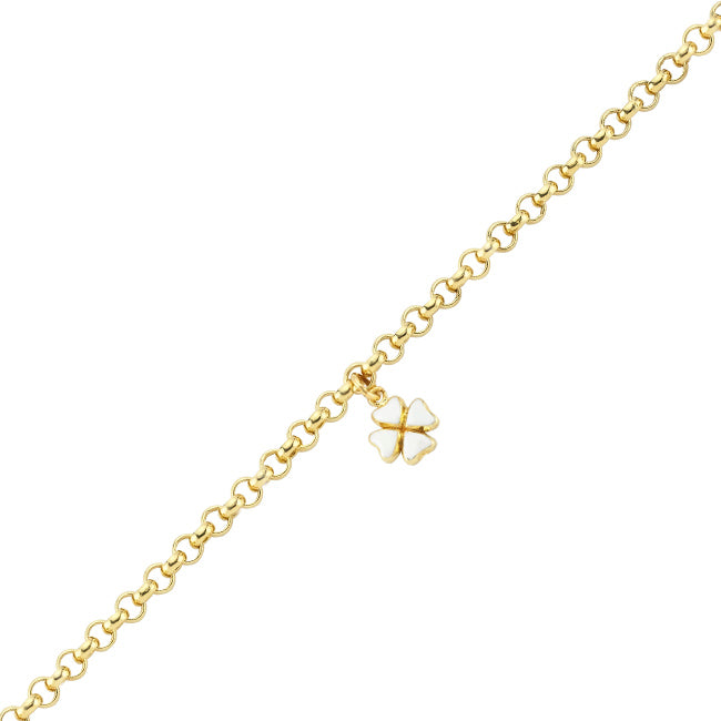 14K Gold Anklet-14 Carat Gold Clover Anklet