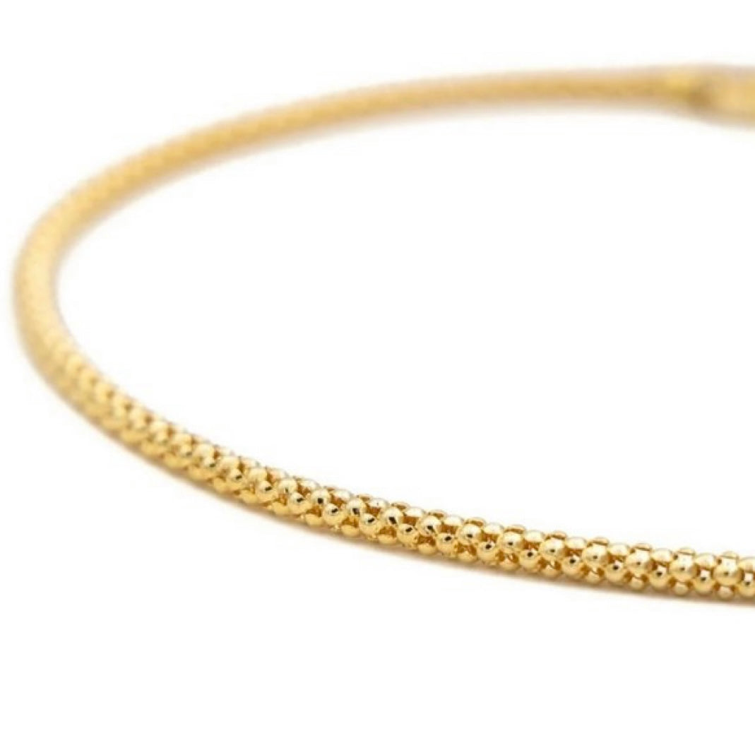 GOLD CHAIN NECKLACE - Popcorn Chain 3,00 mm