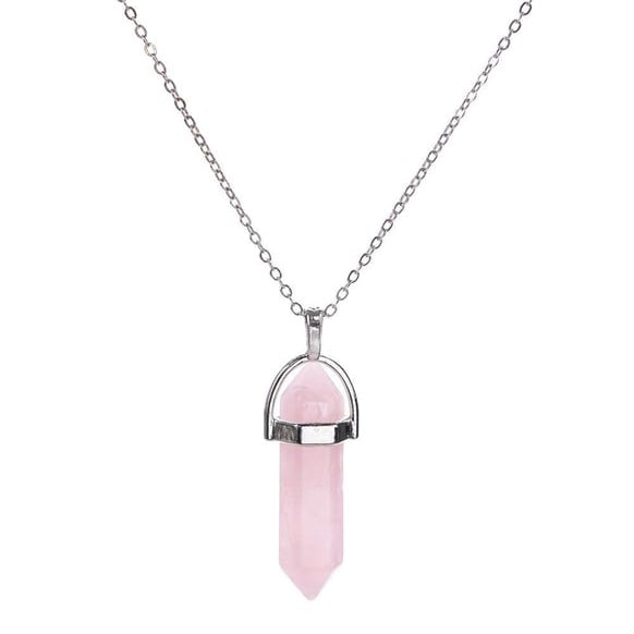 GEMSTONES Semi-precious Stones - Rose Quartz Stone Necklace
