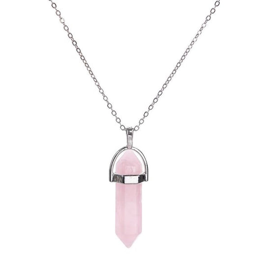 GEMSTONES Semi-precious Stones - Rose Quartz Stone Necklace