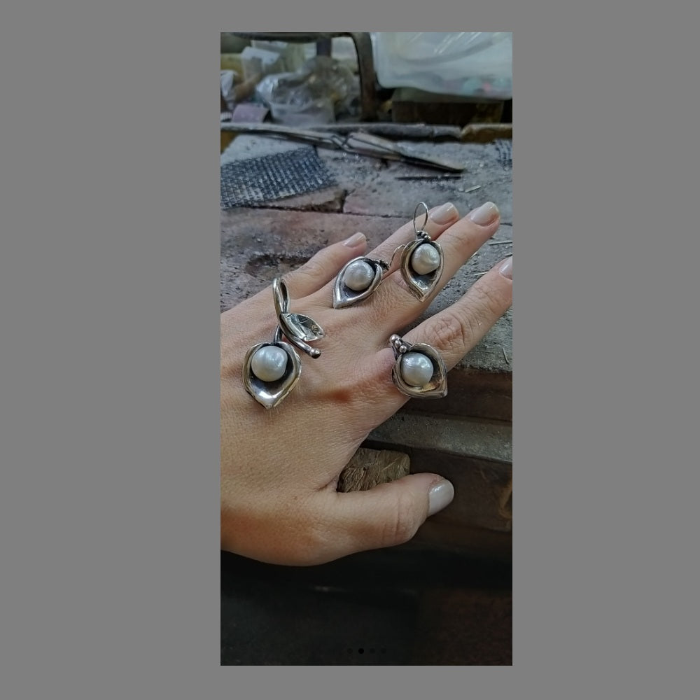 Gold Vermeil Earring - Pearl Set New Year