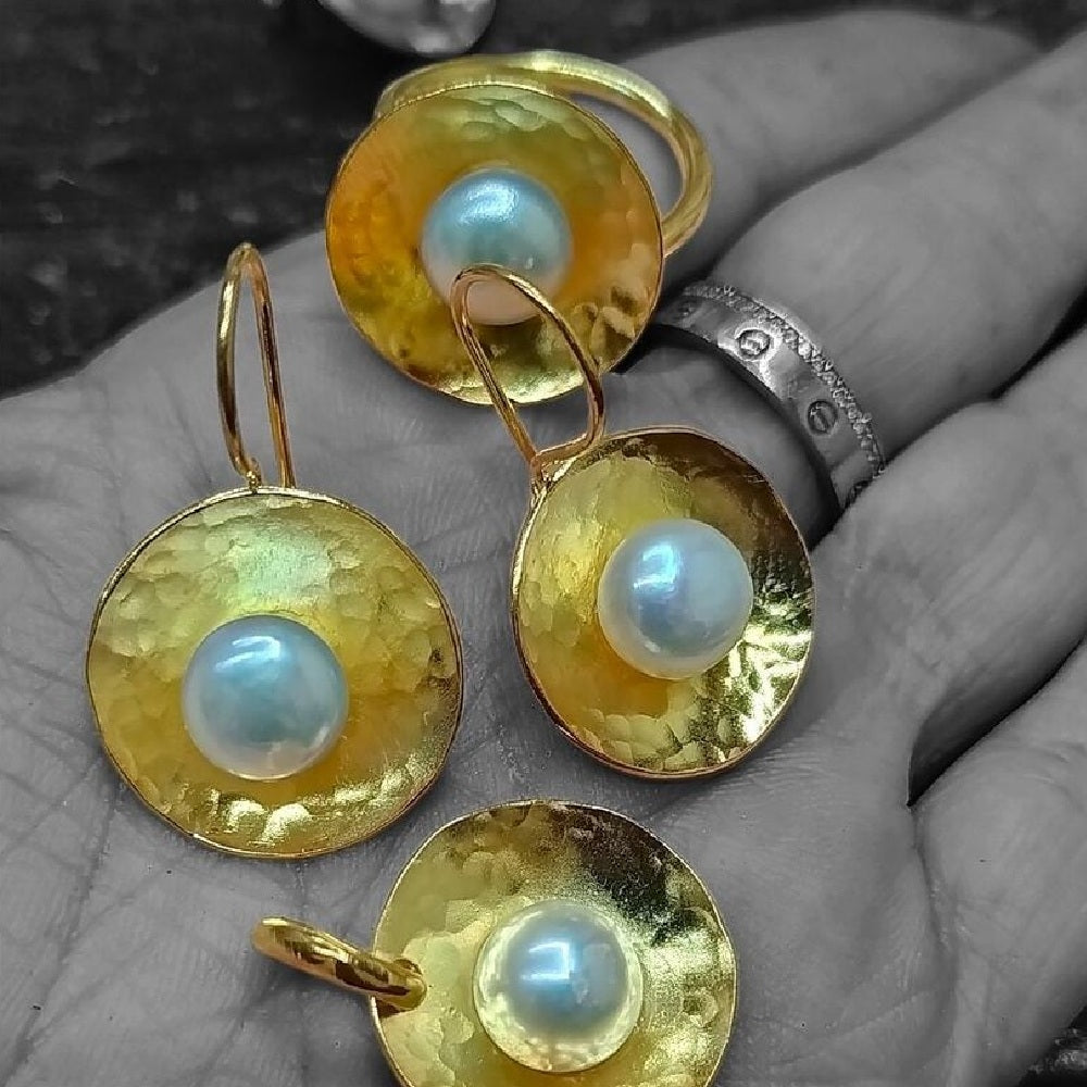 Gold Vermeil Earring - Pearl Spanish Model