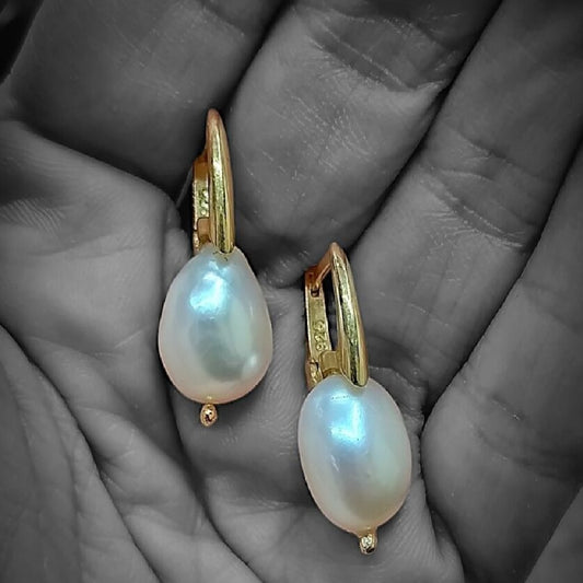 Gold Vermeil Earring - Amorphous Pearl Earrings