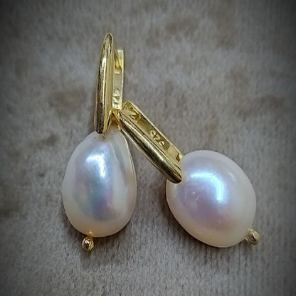 Gold Vermeil Earring - Amorphous Pearl Earrings