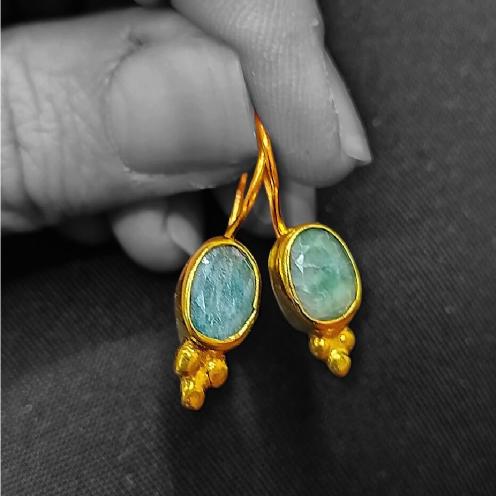 Gold Vermeil Earring - Emerald Root Earrings