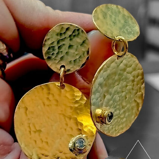 Gold Vermeil Earring - Greek Dance Tattoo Earrings