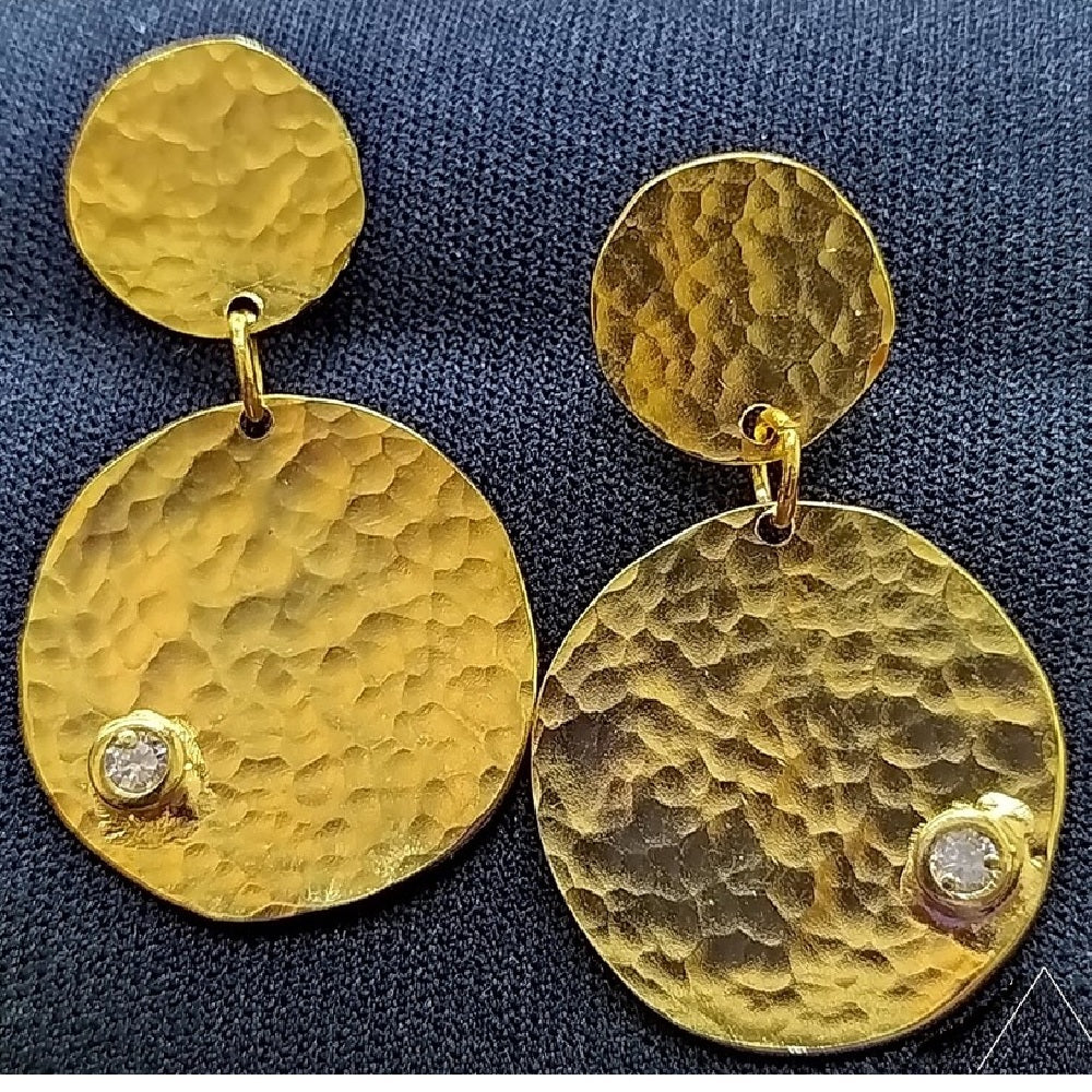 Gold Vermeil Earring - Greek Dance Tattoo Earrings