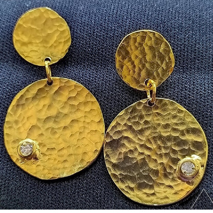 Gold Vermeil Earring - Greek Dance Tattoo Earrings