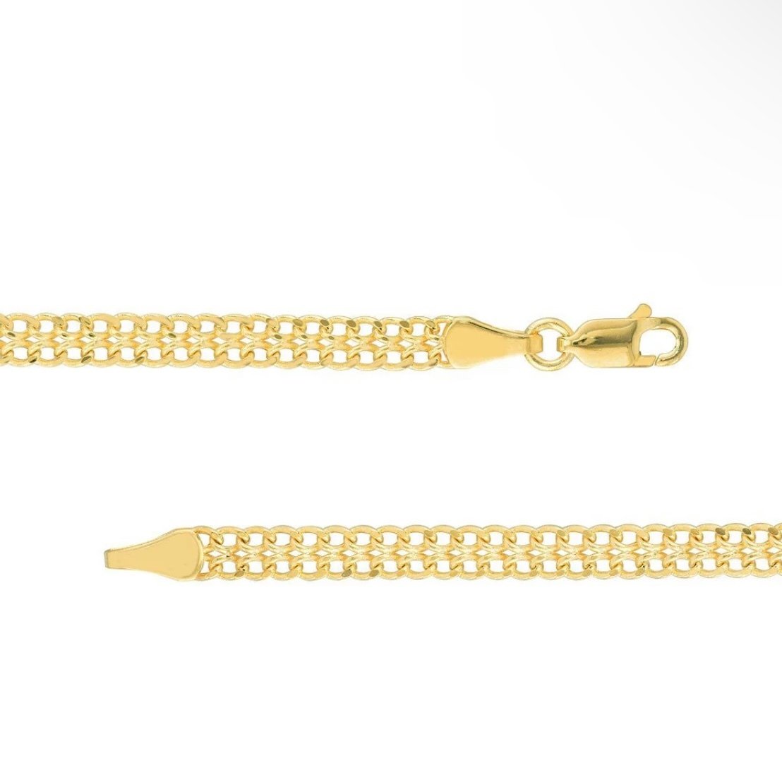 GOLD CHAIN NECKLACE - Curb Bismark Chain 5,60 mm