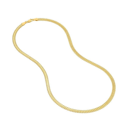 GOLD CHAIN NECKLACE - Curb Bismark Chain 5,60 mm