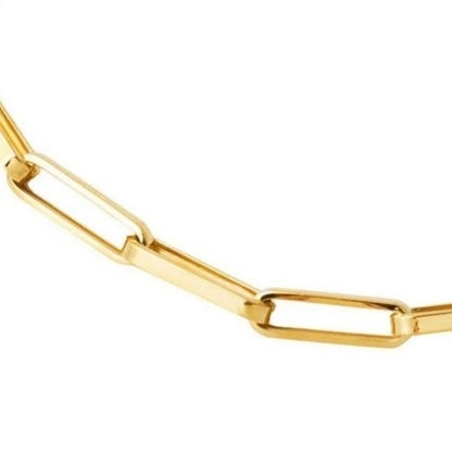 GOLD BRACELET - Hallow Paperclip Chain Bracelet 5,00 mm