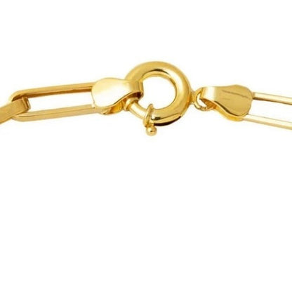 GOLD BRACELET - Hallow Paperclip Chain Bracelet 5,00 mm
